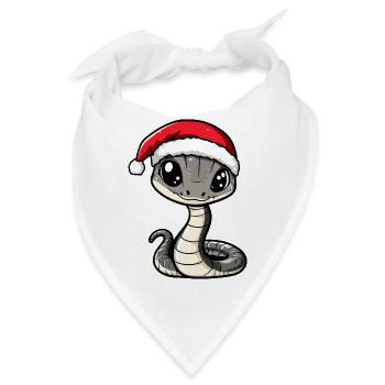 Schlange Kobra Weihnachten - Bandana - Weiß - Vorne