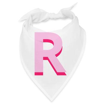 Pop und moderner rosa Buchstabe r - Bandana - Weiß - Vorne