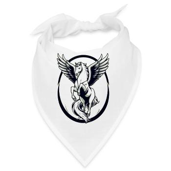 Cooles weißes Pegasus - Bandana - Weiß - Vorne