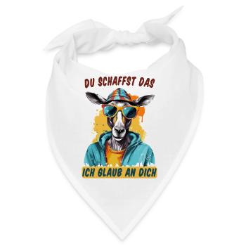 Du schaffst das! Ich glaub an dich! Glücksbringer - Bandana - Weiß - Vorne