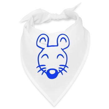 Maus Mäuschen Süße Kleine Ratte Nager Freundlich - Bandana - Weiß - Vorne