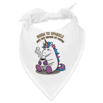 Einhorn liebt Kaffee - Bandana - Weiß - Vorne