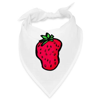 Rote Erdbeere - Bandana - Weiß - Vorne
