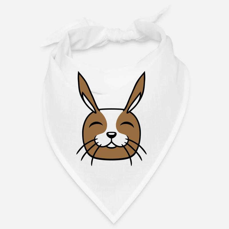 Lapin Drôle Visage Sourire Heureux Amical Bandana
