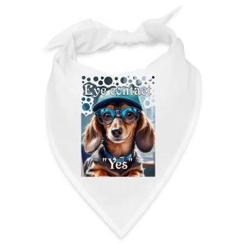 Dackelblick Ja Dackel mit Cap stylische Brille - Bandana - Weiß - Vorne