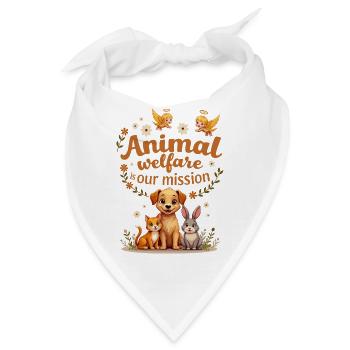 Tierschutz ist unsere Mission - Bandana - Weiß - Vorne