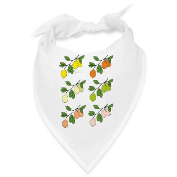 zitrusfruechte zweige - Bandana - Weiß - Vorne
