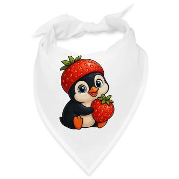 Süßer Pinguin mit Erdbeere fruchtig cartoon - Bandana - Weiß - Vorne