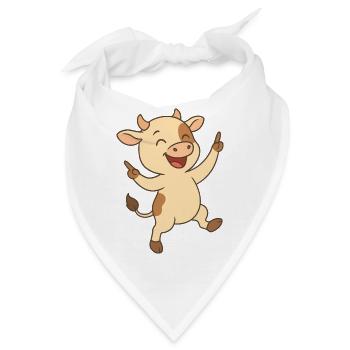 Glückliches Kälbchen - Bandana - Weiß - Vorne