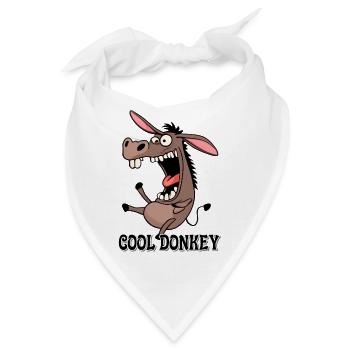 Witziger Esel Cartoon Druck - Bandana - Weiß - Vorne