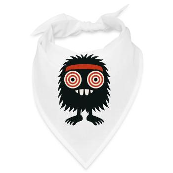 Zottel Monster mit Hypno-Augen - Bandana - Weiß - Vorne