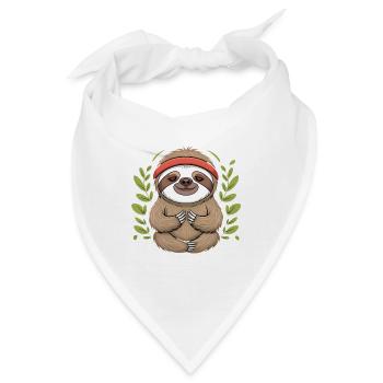 Seelenvolles, halbwaches Faultier-Design - Bandana - Weiß - Vorne