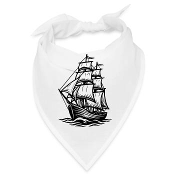 Segelschiff - Bandana - Weiß - Vorne