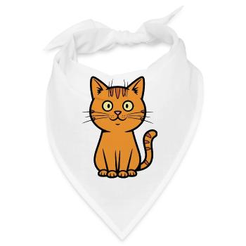 Verspielte Katzenillustration für Kinder - Bandana - Weiß - Vorne