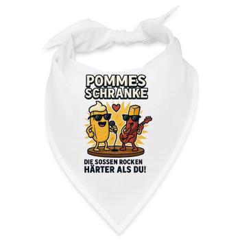 Pommes Schranke Soßen Rocken härter als Du - Bandana - Weiß - Vorne