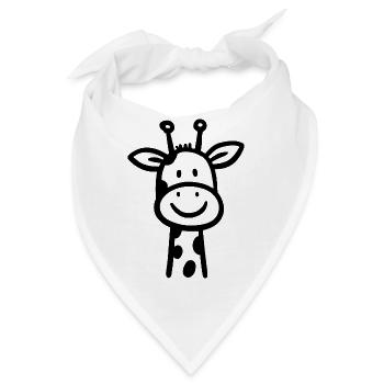 Giraffe Zeichnung Line Art Illustration - Bandana - Weiß - Vorne