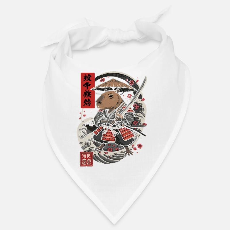 Samurai Capybara Kampf Illustration Bandana