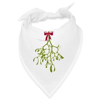 Mistelzweig mit rotem Band - Weihnachtsdekoration - Bandana - Weiß - Vorne