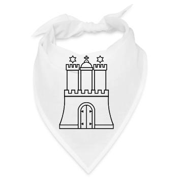 Hamburg Wappen: Hanse, Tradition & Tor - Bandana - Weiß - Vorne