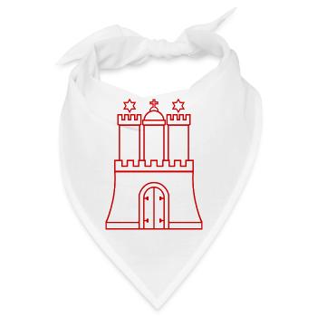 Hamburg Wappen: Hanse, Tradition & Tor - Bandana - Weiß - Vorne