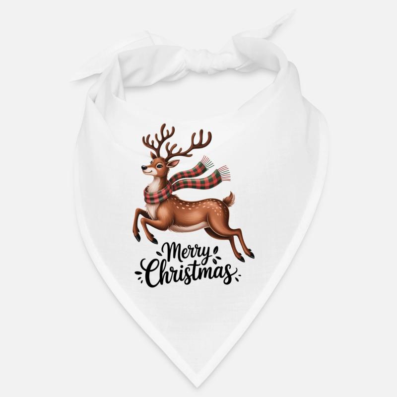 Winter deer with checkered scarf Bandana