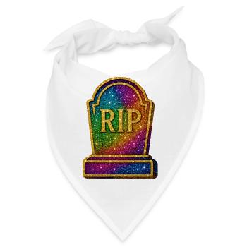 Galaktische RIP Grabstein Glitter - Bandana - Weiß - Vorne