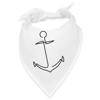 Anker Skizze – maritimes Symbol für Beständigkeit - Bandana - Weiß - Vorne