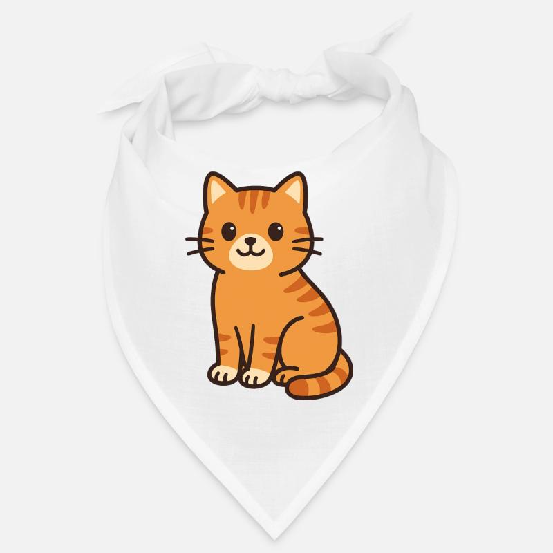 Chaton câlin à rayures orange Bandana