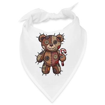 Creepy Weihnachtsbär Voodoo Halloween Albtraum - Bandana - Weiß - Vorne