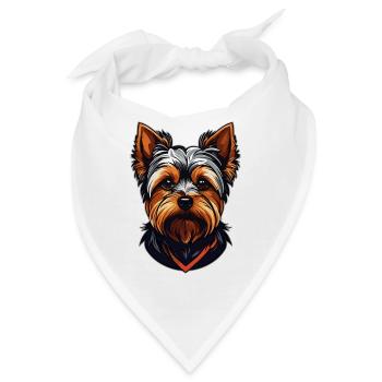 Yorkshire Terrier – Treuer kleiner Held - Bandana - Weiß - Vorne