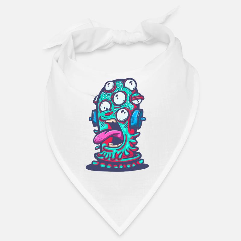 Monstre psychédélique avec un casque Bandana
