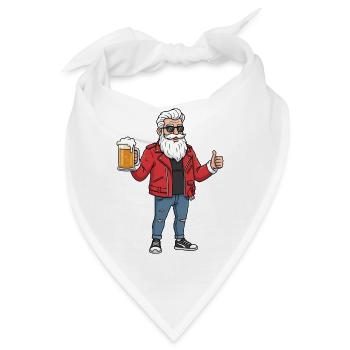 Rockabilly Opa mit Bier - Bandana - Weiß - Vorne