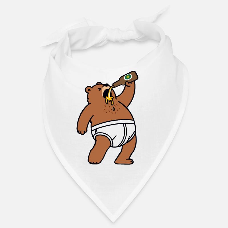 Drunk Bear Drinks Beer Berlin Bottle Party Bandana