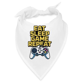 Essen, Schlaf Spiel Wiederholen - Bandana - Weiß - Vorne