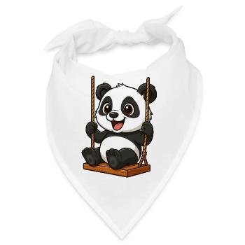 Süßer Panda auf der Schaukel Cartoon Spielplatz - Bandana - Weiß - Vorne