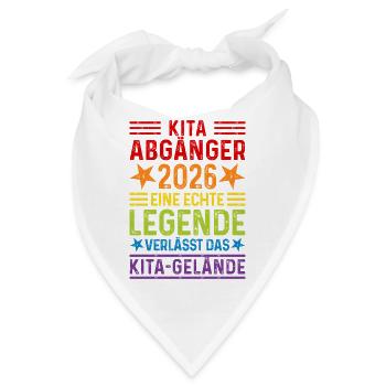 Kita Abgänger 2026 Legende verlässt Kita Gelände - Bandana - Weiß - Vorne