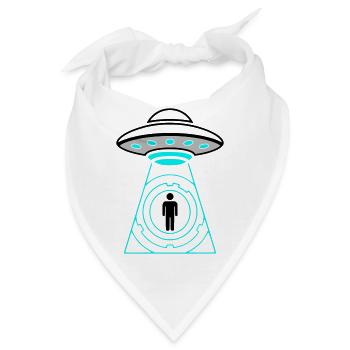 UFO Entführung Beam Me Up Vektor - Bandana - Weiß - Vorne