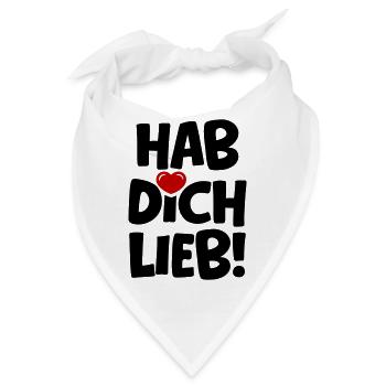 Hab Dich Lieb - Liebe Verliebt - Bandana - Weiß - Vorne