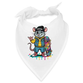 Ratten-Skater Sewer Crew - Bandana - Weiß - Vorne