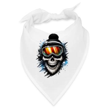 Skull Snowboarder mit Snowboardbrille - Bandana - Weiß - Vorne
