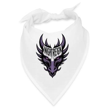 Violeter Nachtdrache - Night Reign - Bandana - Weiß - Vorne
