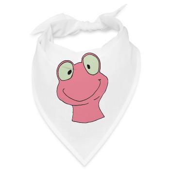 Lächelnder Pinker Frosch Cartoon - Bandana - Weiß - Vorne