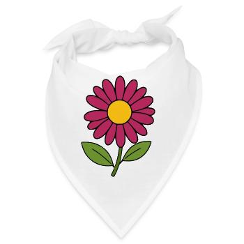 Blume rot violett Blumen Blüte - Bandana - Weiß - Vorne