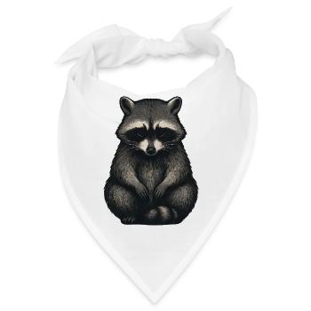 Trauriger Waschbär im Nachtwald Stil - Bandana - Weiß - Vorne
