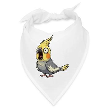 Gelber Cockatiel Aufruhr - Bandana - Weiß - Vorne