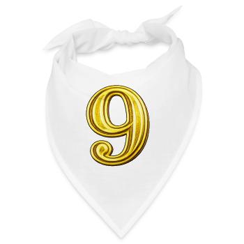 Goldene Neun Ziffer Exquisit - Bandana - Weiß - Vorne