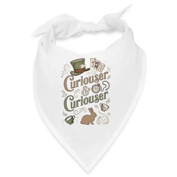 Alice Immer Neugieriger ("Curiouser") - Bandana - Weiß - Vorne