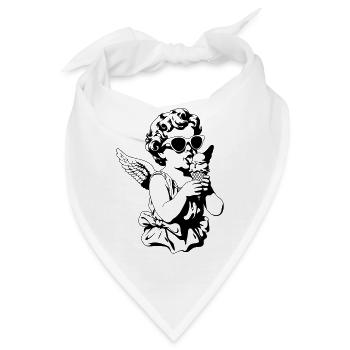 Cooler Cherub mit Sonnenbrille und Eis - Bandana - Weiß - Vorne