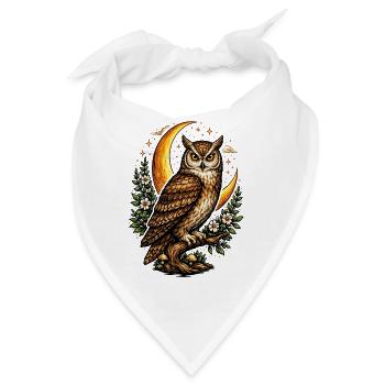 Eulennacht, Blumenmond, - Bandana - Weiß - Vorne