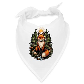 Fuchs im Wald bei Sonnenaufgang - Bandana - Weiß - Vorne